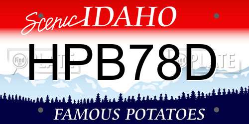 HPB78D Idaho License Plate
