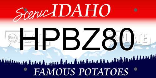 HPBZ80 Idaho License Plate