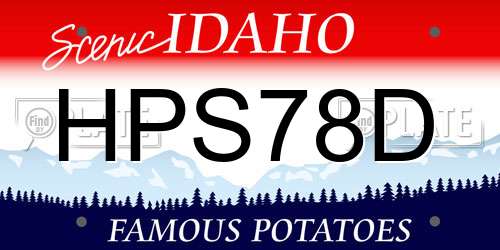 HPS78D Idaho License Plate
