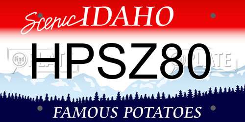 HPSZ80 Idaho License Plate