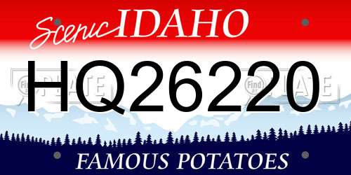 HQ26220 Idaho License Plate