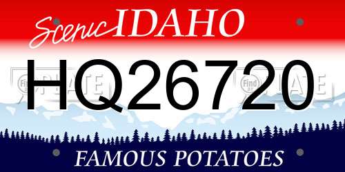 HQ26720 Idaho License Plate