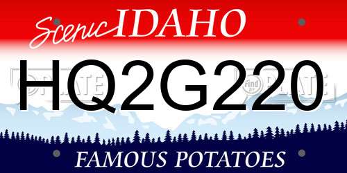 HQ2G220 Idaho License Plate