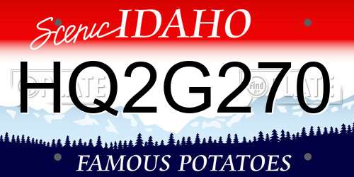 HQ2G270 Idaho License Plate