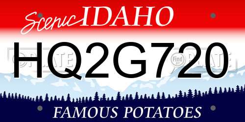 HQ2G720 Idaho License Plate