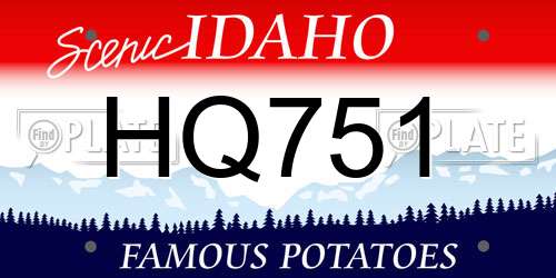 HQ751 Idaho License Plate