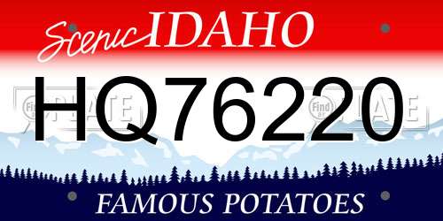 HQ76220 Idaho License Plate