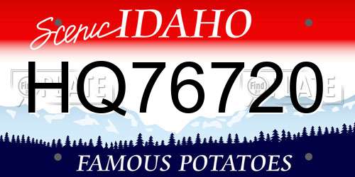 HQ76720 Idaho License Plate