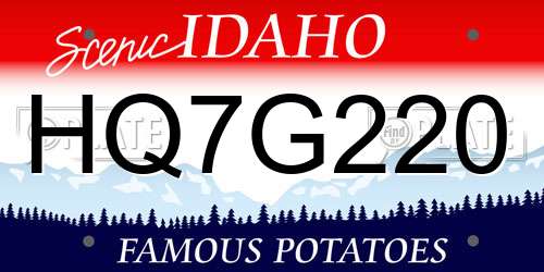 HQ7G220 Idaho License Plate