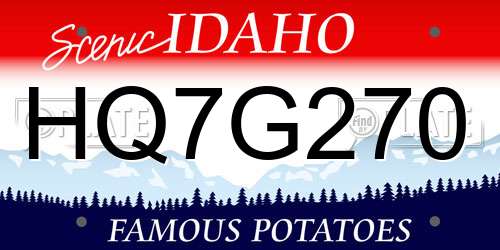 HQ7G270 Idaho License Plate