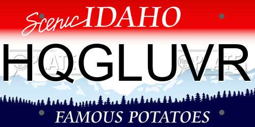 HQGLUVR Idaho License Plate