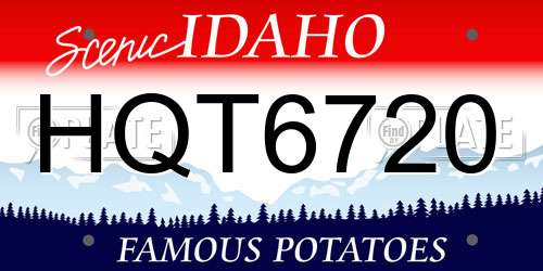 HQT6720 Idaho License Plate
