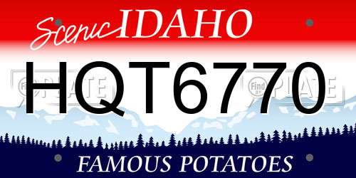 HQT6770 Idaho License Plate