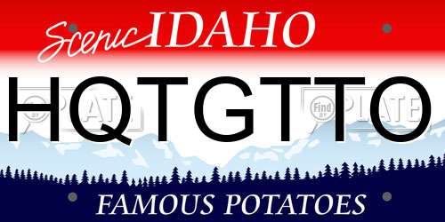 HQTGTTO Idaho License Plate