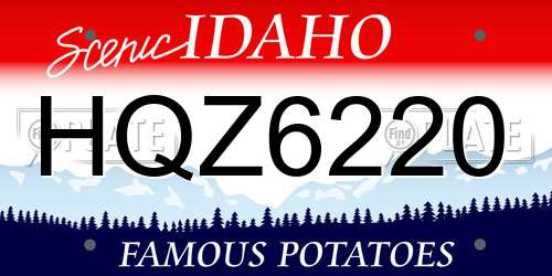HQZ6220 Idaho License Plate