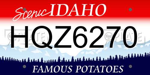 HQZ6270 Idaho License Plate
