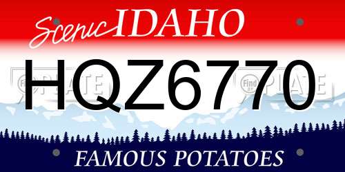 HQZ6770 Idaho License Plate