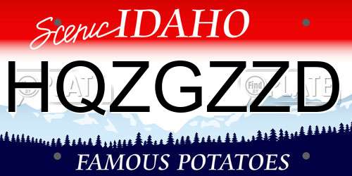 HQZGZZD Idaho License Plate