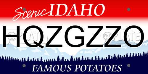 HQZGZZO Idaho License Plate