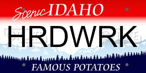 HRDWRK Idaho License Plate