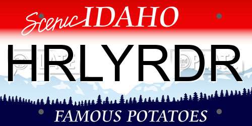 HRLYRDR Idaho License Plate