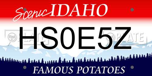 HS0E5Z Idaho License Plate