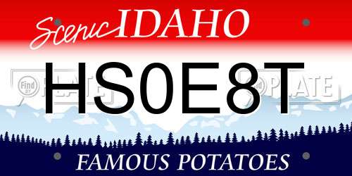 HS0E8T Idaho License Plate