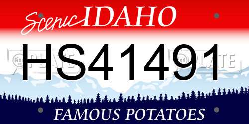 HS41491 Idaho License Plate