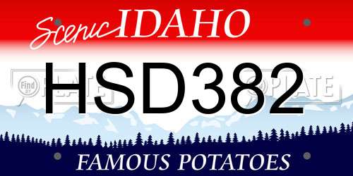 HSD382 Idaho License Plate