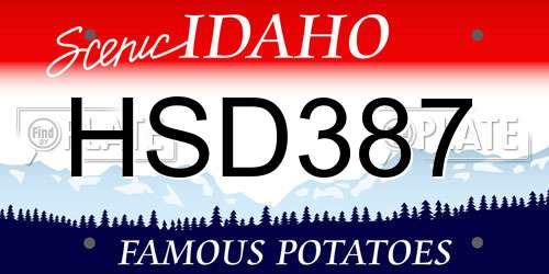 HSD387 Idaho License Plate