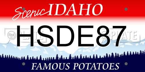 HSDE87 Idaho License Plate