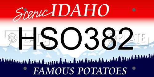 HSO382 Idaho License Plate