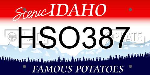 HSO387 Idaho License Plate