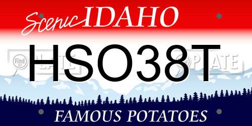 HSO38T Idaho License Plate