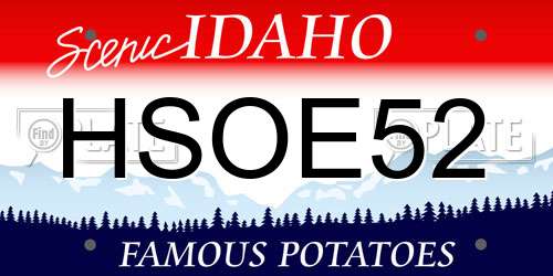HSOE52 Idaho License Plate