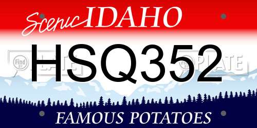 HSQ352 Idaho License Plate
