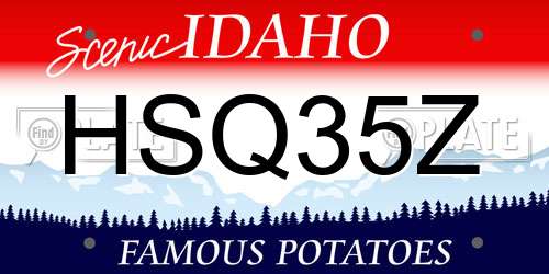HSQ35Z Idaho License Plate