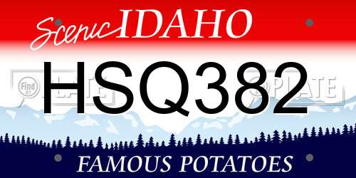 HSQ382 Idaho License Plate