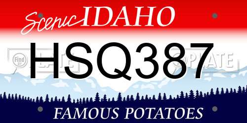 HSQ387 Idaho License Plate