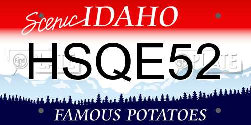 HSQE52 Idaho License Plate