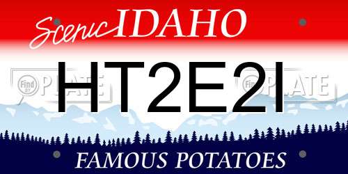 HT2E2I Idaho License Plate