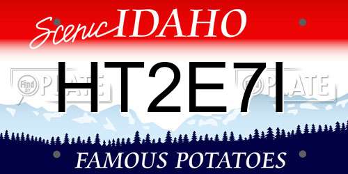 HT2E7I Idaho License Plate