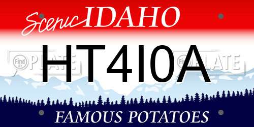 HT4I0A Idaho License Plate