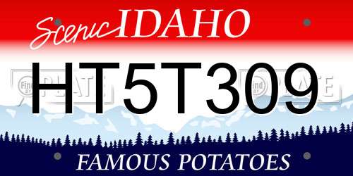 HT5T309 Idaho License Plate