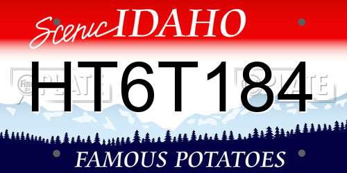 HT6T184 Idaho License Plate