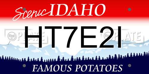 HT7E2I Idaho License Plate