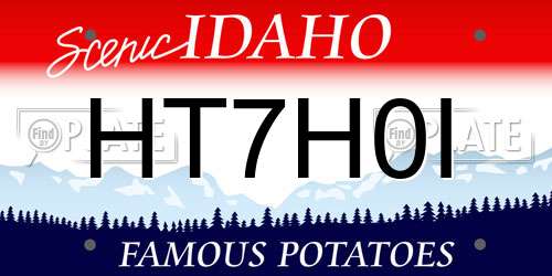 HT7H0I Idaho License Plate