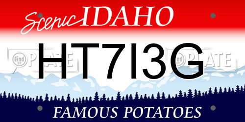 HT7I3G Idaho License Plate