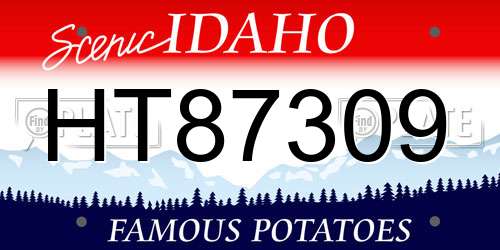 HT87309 Idaho License Plate