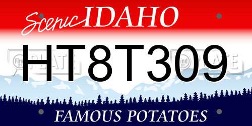 HT8T309 Idaho License Plate